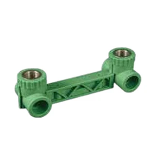 PPR double wall-plate elbow bar with brass inserts